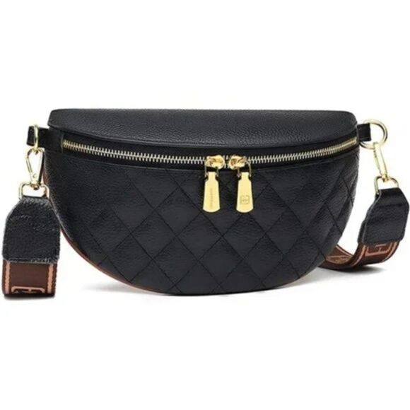 New Small Crossbody, Sling Bag Trendy - Black Fanny Pack Waist Bag Handbag - Picture 1 of 7